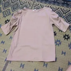 ハニーズ パフスリーブ リブカットソー ベージュ