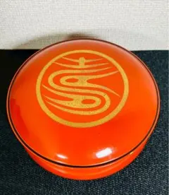 レトロ菓子鉢　菓子盆　木目　漆器　渋草風 【10197m】