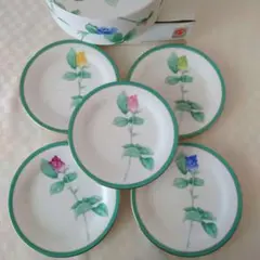 香蘭社　ローズガーデン　中皿　5枚　平皿　プレート皿
