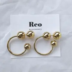 №1872ゴールドデザインピアス