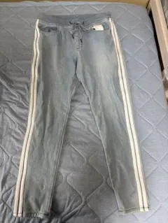 FLEX ラインパンツ デニム スウェットパンツ ライトブルー メンズ