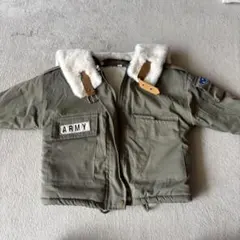 ARMY ミリタリージャケット ボア襟 カーキ キッズ