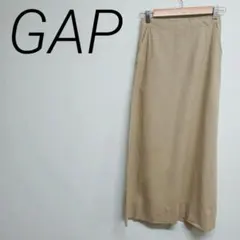 GAP リネン ベージュ ロングスカート ポケット XXS ☆2866