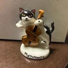 マンハッタナーズ 音楽隊 置物 ハープ バイオリン フルート 3匹 A