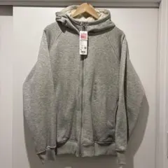 ユニクロ ヒートテックボアスウェットフルジップパーカ グレー