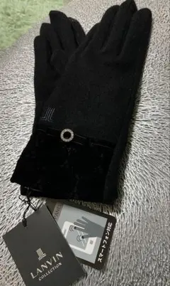 LANVIN ブラック手袋 ビジュー付きのサムネイル