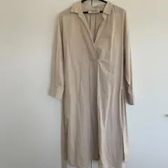 【nano・universe 】ベージュ シャツワンピース 長袖