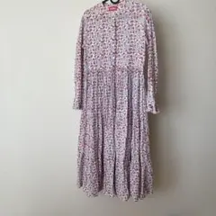 ZOJORA ブロックプリント ロングワンピース