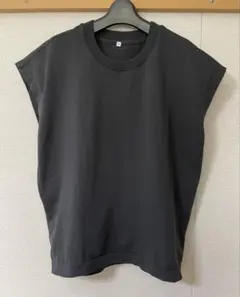 【未使用】無印良品 Mサイズ UVカット 強撚スリーブレスニットTシャツのサムネイル