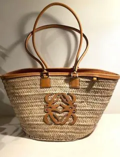 ロエベ バスケットバッグ カゴバッグ ストロートート スモール アナグラム LOEWE - ロエベ バスケットバッグ カゴバッグ ストロートート スモール