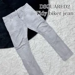 ディースクエアード　Tidy biker jean グレー　ダメージ　ペンキ