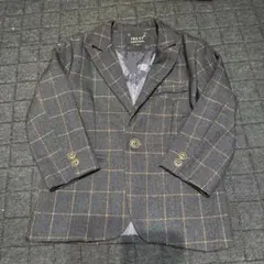 グレーオレンジチェック ブレザーとパンツセット