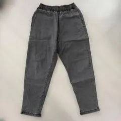 GU KIDS 男女兼用 ストレッチデニムシェフパンツ グレー 140