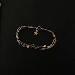 手作マルチカラービーズブレスレット 星型チャーム付き
