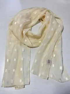 VICTRIA RICHARDS 　スカーフ　クリーム色（黄色） ドット柄