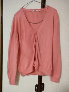 UNIQLO ピンク Vネック カーディガン M