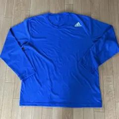 adidas 青 長袖シャツ　スポーツ