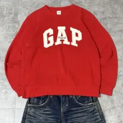 【Y2K】GAP ビッグロゴ アーチロゴ スウェット 赤 M 古着 ビンテージ風
