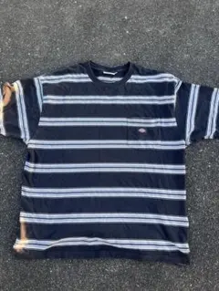 Dickies ストライプ Tシャツ XL ネイビー/ホワイト