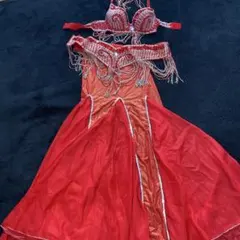 未着用　赤いベリーダンスセットアップ　衣装