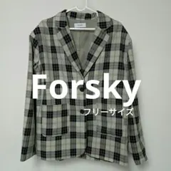forksy. チェックのジャケット　フリーサイズ