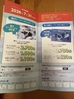 割引券　鴨川シーワールド、フジテレビのサムネイル