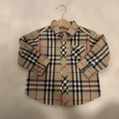 【美品】バーバリー　長袖　チェックシャツ　90cm