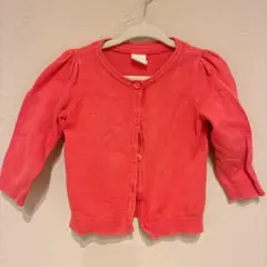 H&M ベビー お花ボタン カーディガン ピンク 80cm 女の子 9-12M