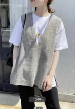Spick and Span リネンツイードベスト　クリーニング済み