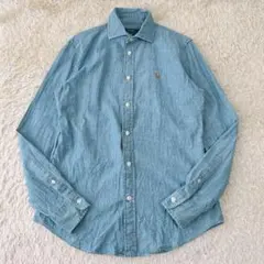 ラルフローレン★美品★コットンシャンブレーシャツ★ダンガリー★インディゴ