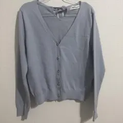 ミッシュマッシュ Vネック カーディガン 水色 ブルー Mサイズ 美品