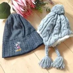【送料無料】ニットキャップ　キッズ　セット売り【ディズニーのみ未使用品】冬物