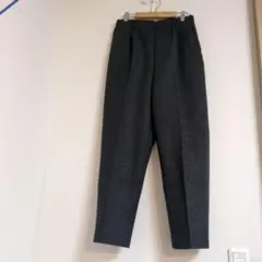 ダークグレー 　ウール50%カジュアルパンツ ゴムウエスト