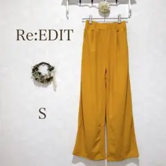 Re:EDIT パンツ　ズボン　イエロー　マスタード S ウエストゴム入り　裏地のサムネイル