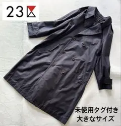 未使用タグ付 23区 ダブルブレスト トレンチコート 大きめ 48 ネイビー