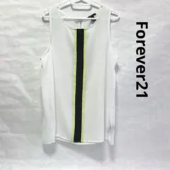 美品★Forever21★フロントラインタンクトップM/オフ白×イエロー×黒のサムネイル