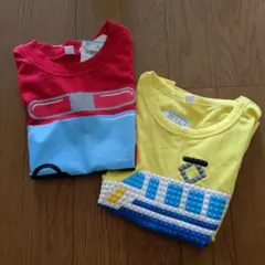 【新品】110cm キッズ Tシャツ 2枚セット 消防車 電車のサムネイル
