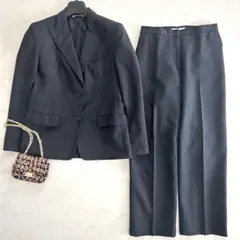 白タグ マックスマーラ パンツスーツ 紺 ネイビー 38 セットアップ コットン