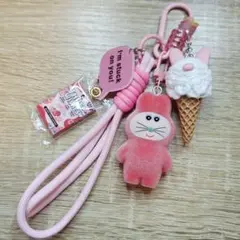 じゃらじゃらキーホルダー ジャラジャラ ガチャガチャ むにゅ ピンク