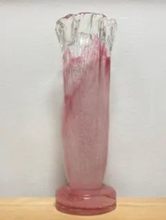 IWATA GLASS 花瓶 フラワーベース 赤色 アートガラス レッド - 일본