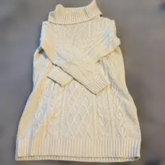 COLZA ケーブル編みタートルネックセーター Mサイズ アイボリー