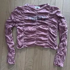 WEGO シャーリング 長袖Tシャツ ピンクのサムネイル