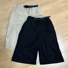 グローバルワーク ハーフパンツ 140◎ブラック/ベージュ