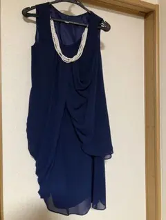 ネイビードレープデザインドレス