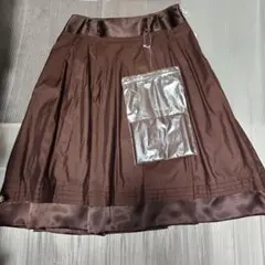 ブラウン フレアスカート ひざ丈　ELLE PARISのサムネイル