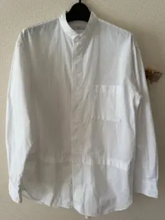 +j スーピマコットンオーバーサイズスタンドカラーシャツ