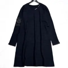 JURGEN LEHL】綿ヘンプ混 リーフ刺繍 エンブロイダリーチュニック M 