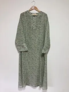 chocol raffine robe花柄ロングワンピース グリーン系Fサイズ