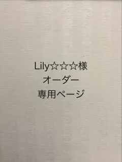 Lily☆☆☆様 オーダー専用ページ
