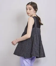 完売品　モールボーダーキャミソールブラウス